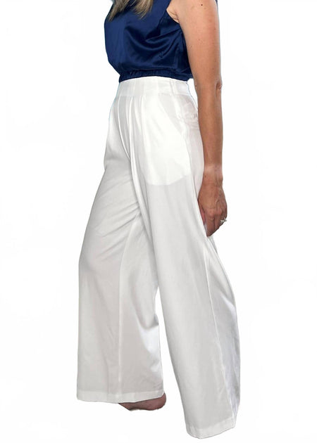 GLAM Effortless Wide Leg Pants White Medium 3