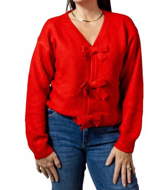 Wish Mattie Schleifen-Pullover Rot Groß 2