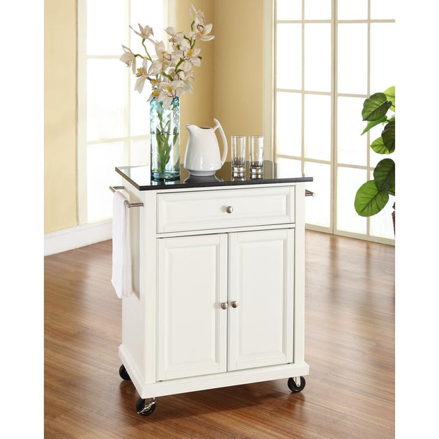 Crosley Compact Kitchen Cart White/Black 3