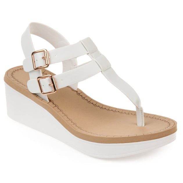 Journee Collection Bianca Wedge Sandal White US 7 2