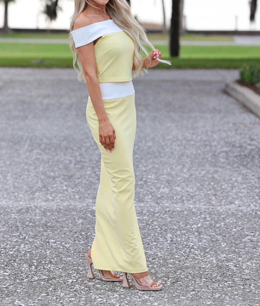 One and Only Collective Belle Top and Skirt Set Yellow Small 3