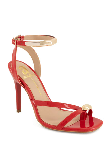 Andrea Women's Heeled Ankle Strap Dress Sandals Red US 10 2