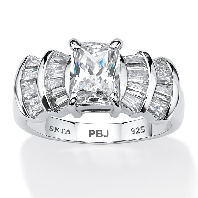 Palm 3.10 TCW Cubic Zirconia Ring Silver US 7 2