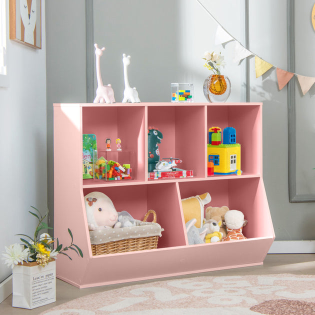 Hivvago 5-Cube Toy Storage Organizer Natural 5