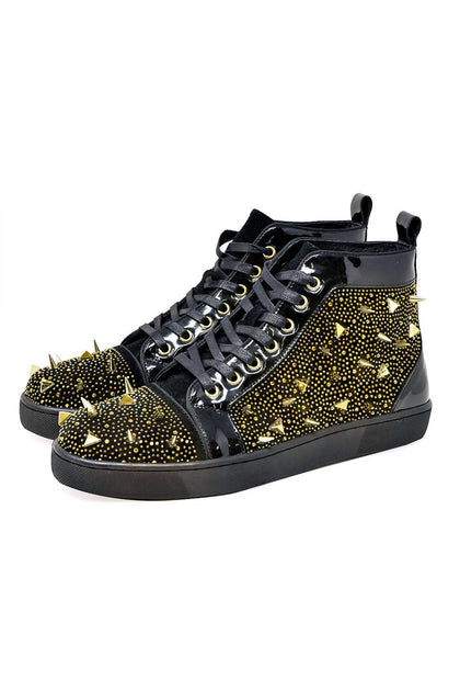 BARABAS Shin Splints High Top Sneakers Gold US 9 2