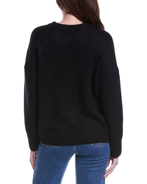 Vince Camuto Flower Motif Sweater Black Small 3