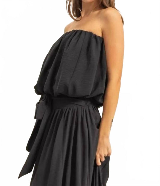 HYFVE Sand Washed Sleeveless Bubble Hem Top Black Medium 3