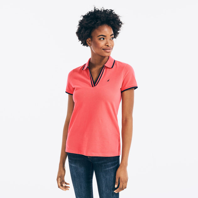 Nautica Ocean Split-Neck Polo Blue Medium 3