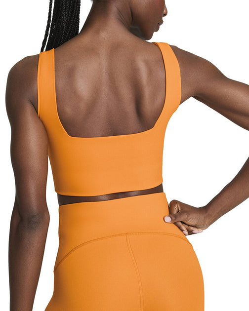 SPANX Get Moving Cropped Square Neck Shelf Tank Orange Medium 3