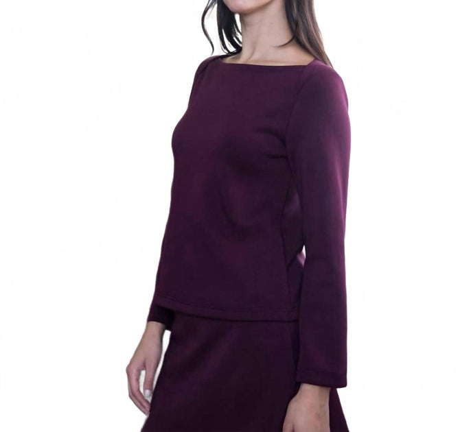 P.CILL Vera Butter Modal Boat Neck Top Purple Small 4