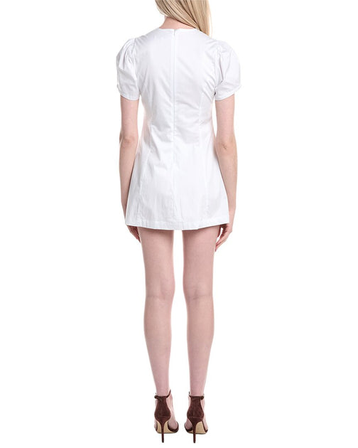 WeWoreWhat Puff Sleeve Peplum Mini Dress White Medium 3