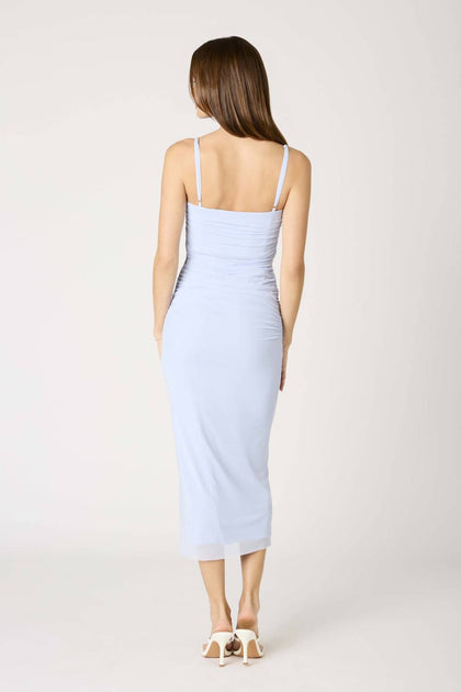 Cotton Candy LA Masha Boned Mesh Midi Dress Blue Medium 3