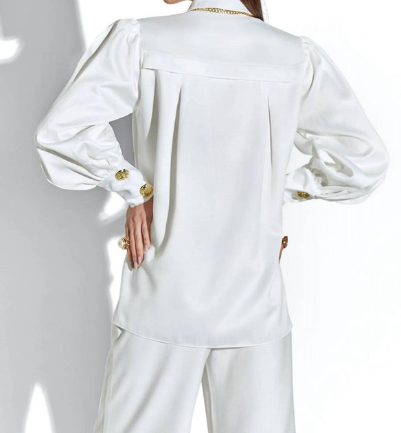Cristina Sabatini Alessia Blouse White Size XL 3