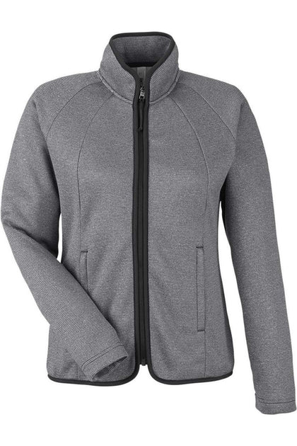CORE365 Femme Venture Heathered Stripe Full-Zip Gris XLarge 2