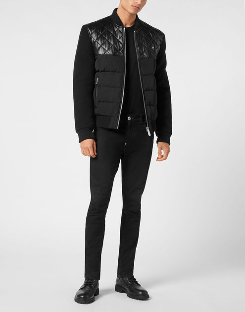 Philipp Plein Leather Bomber Jacket Black XXL 3