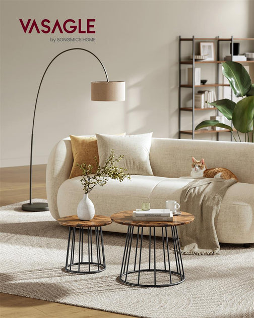Hivvago Coffee Table Set Brown 3