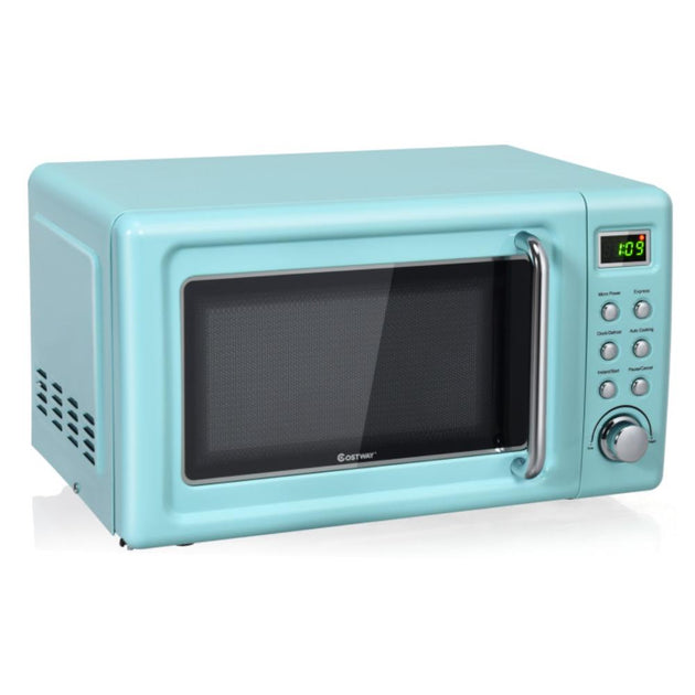 Four à micro-ondes rétro de comptoir 700W Vert Costway 4