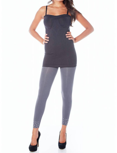 Rhonda Shear Rocker High Waist Studded Leggings Grey X-Small 2