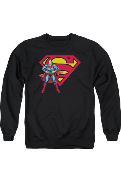 Gildan Superman & Logo Crewneck Sweatshirt Black Medium 2
