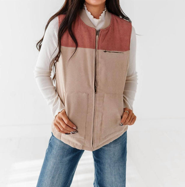 Hem & Thread Shiloh Corduroy Vest Grey Small 3