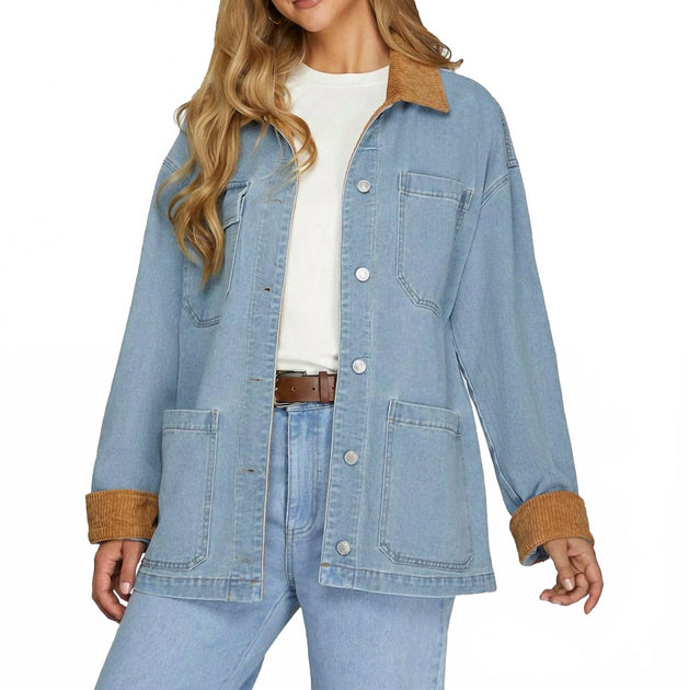 SHE + SKY Barn Coat Blue Small 2