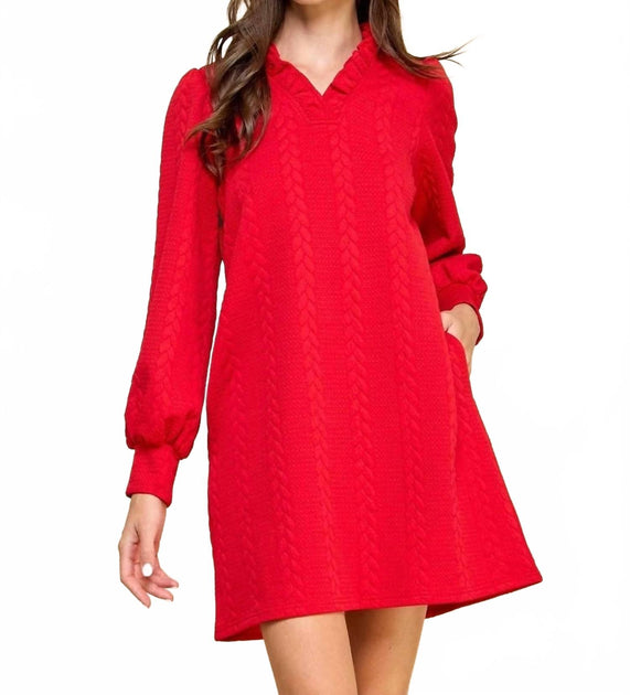 Veveret Miley Twist Strickkleid Rot Small 2