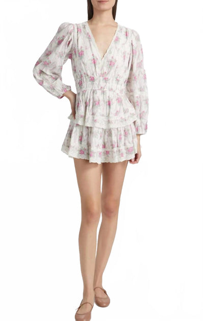 LoveShackFancy Rosamina Rose Picnic Mini Dress Pink Small 3