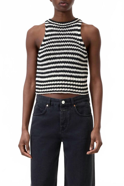 Closed Stripe Tank Top Black Small 2
