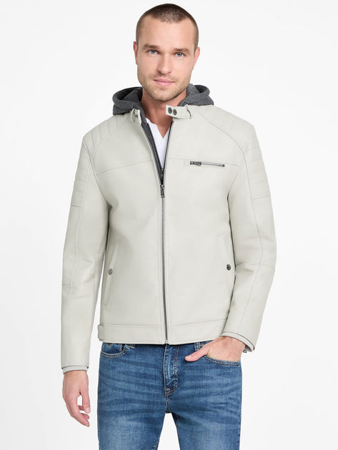 Guess Factory Danilo Veste Moto à Capuche Gris Medium 2