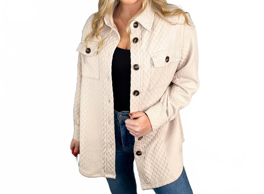 White Birch Diamond Dunes Shacket Beige Medium 2