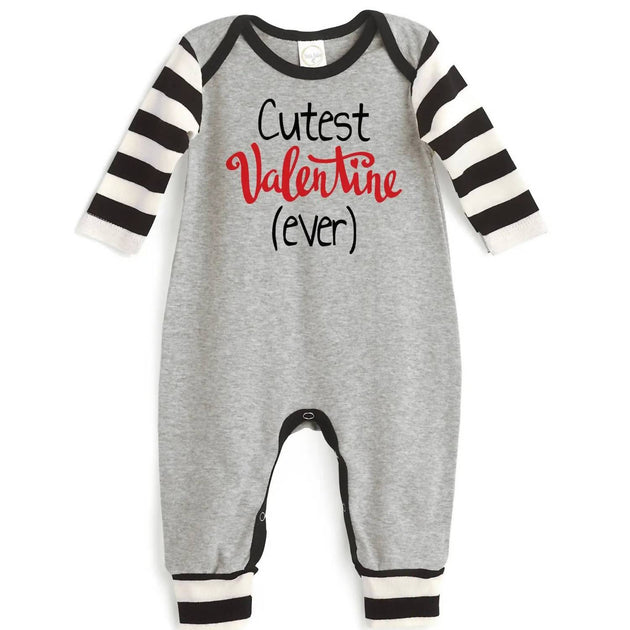 Tesa Babe Cutest Valentine Ever Romper Gris 6-12 Mois 4