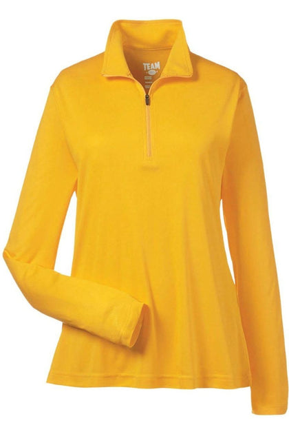 Team 365 Femme Zone Performance Quarter-Zip Pullover Jaune XLarge 2