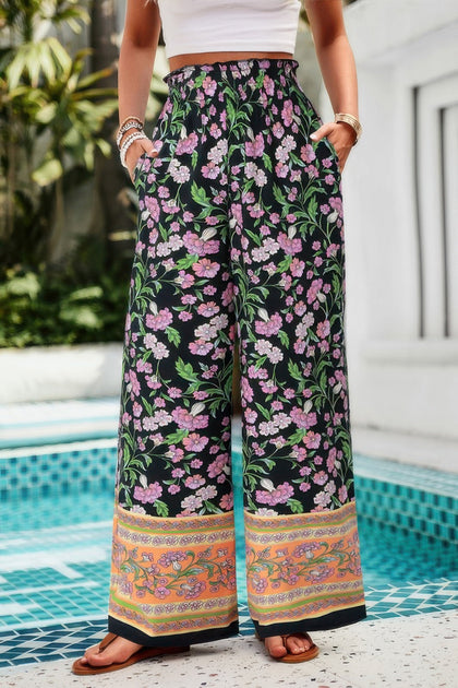 TRUEDAMES Blumenprint weite gerade Hose 3