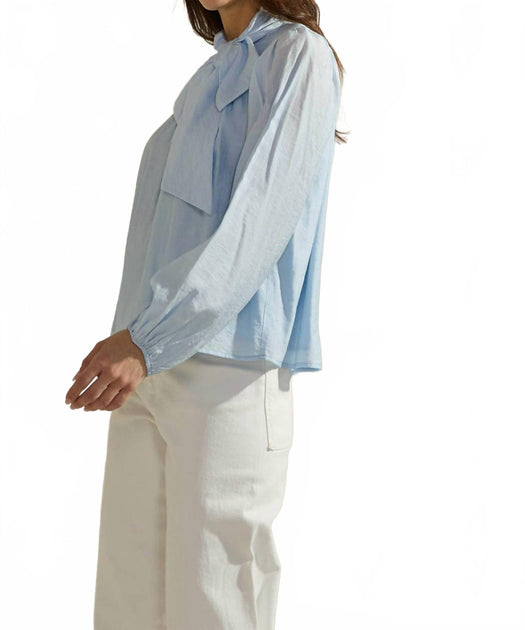 ABLE Bow-Tie Neck Blouse Blue Medium 4