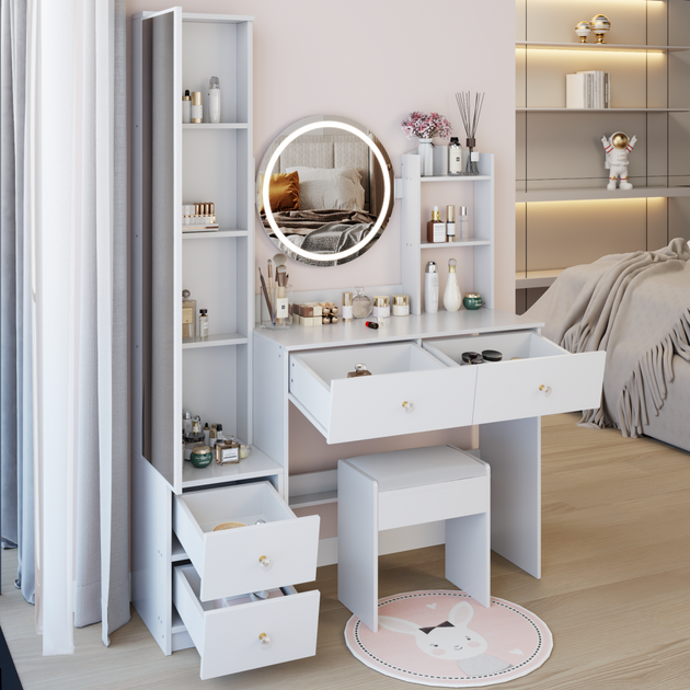 Streamdale LED Mirror Vanity Table Set 4