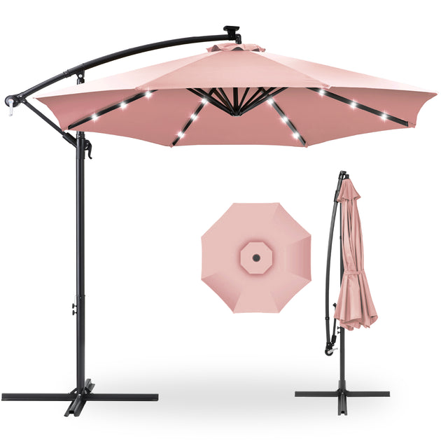 Best Choice Products 10ft Solar LED Offset Patio Umbrella 2