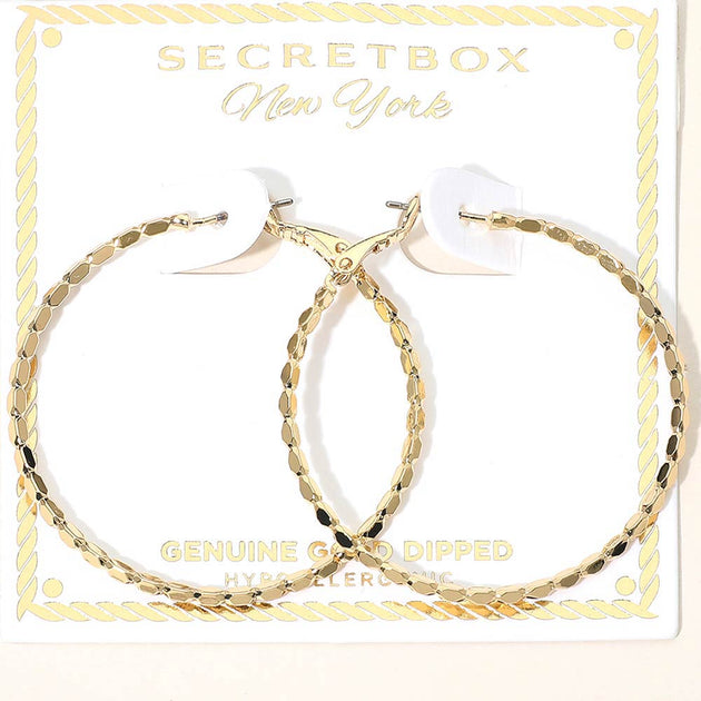 FASHNZFAB Secret Box Hoop Earrings Gold 2