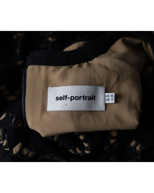 Self-Portrait Cutwork Embroidered Jumpsuit Black XSmall 4