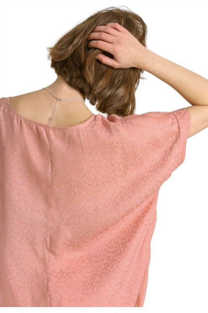 Umgee Animal Jacquard Dolman Ärmelshirt Pink Small 4