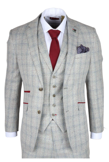 Robert Simon Andrew 3 Piece Checked Suit Grey US 44 Regular 2