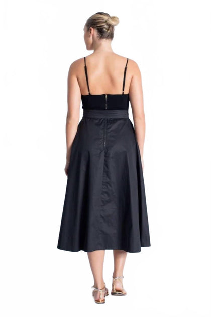 Karina Grimaldi Phoenix Knit Combo Midi Dress Black S 3