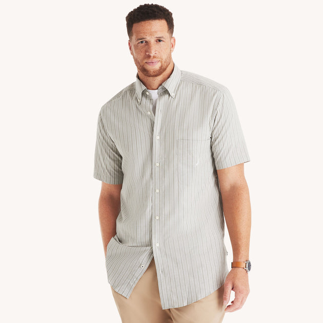 Nautica Striped Short-Sleeve Shirt Grey 5XLarge 2