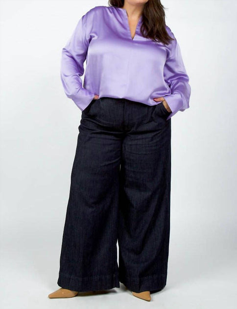 Vince Smocked Long Sleeve Blouse Lila 3X 2