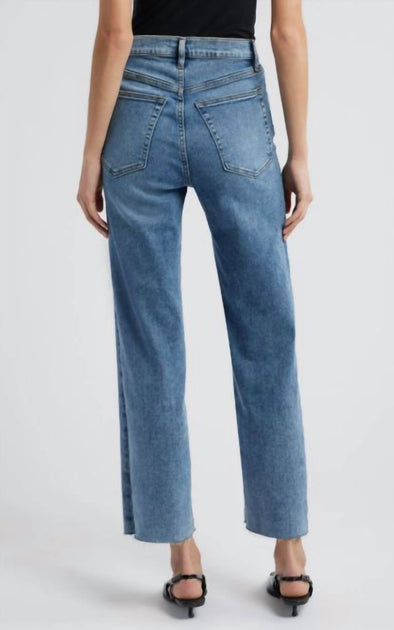 FRAME Le Sleek Straight Rowley Raw Fray Jeans Blue 28 3