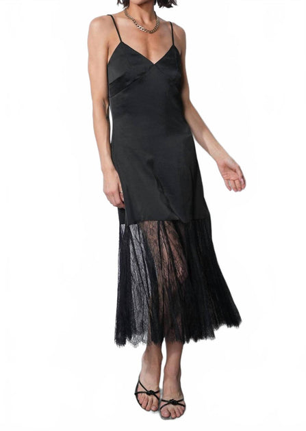 GREYLIN Freya Slip Dress Black Large 2