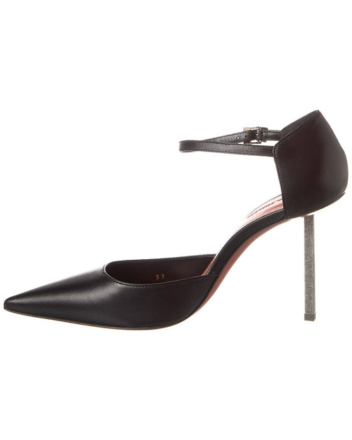 Amina Muaddi Angelica 95 Leather Pump Black EU 37 3