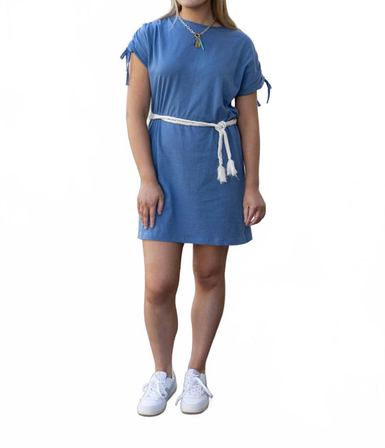 Ex-Voto Cam Knit Mini Dress Blue Medium 2