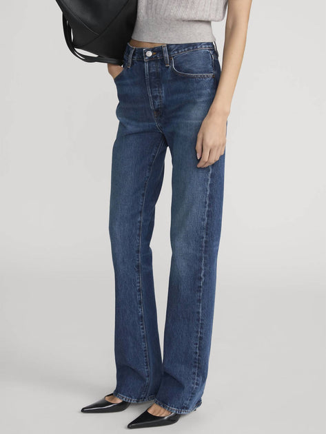 FRAME Vertical Straight Leg Jean Blue 30 4