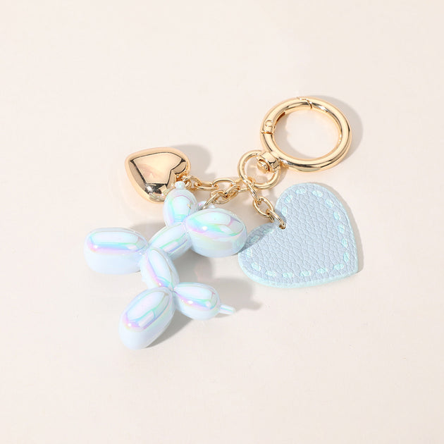 FASHNZFAB Heart Balloon Dog Bag Charm Keychain Multi 5