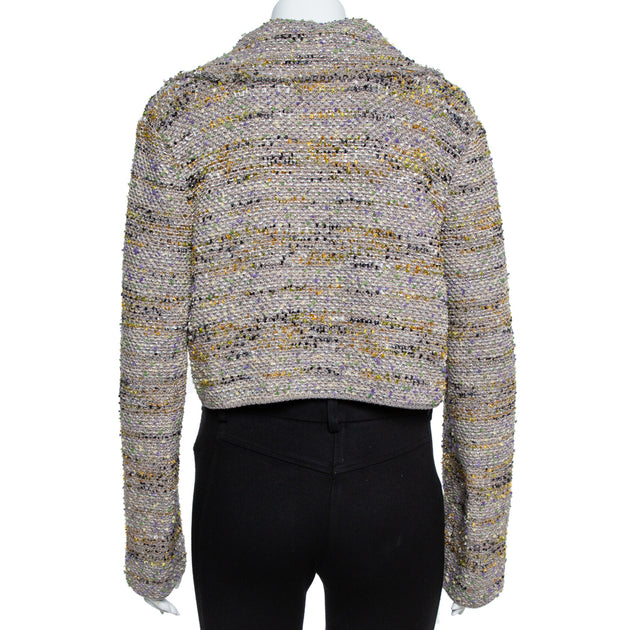 M Missoni Cropped Tweed Blazer Multicolor Large 4